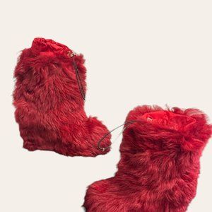Moncler Red Fur Snow boots